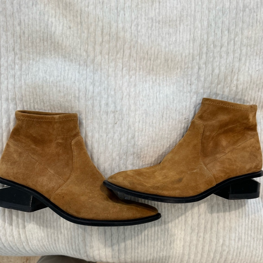 Alexander Wang suede booties with mild wear